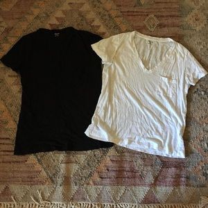 2 Madewell whisper cotton tees